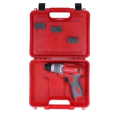 Tehokas porakone, harjattu, monitoiminen, ergonominen, sähkökäyttöinen, johdoton porakone säilytyslaatikolla DIY-kotiparannuksiin, 18 V