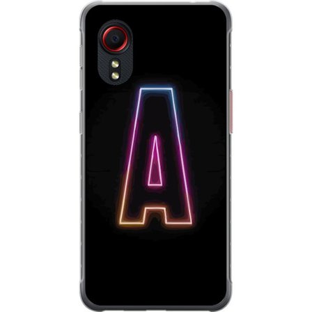 Yhteensopiva Puhelinkuori Samsung Samsung Galaxy Xcover 5 Minimalistinen neonkirjain A sateenkaarenvärisessä valossa mustaa taustaa vasten moderniss