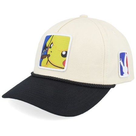 BOOM - Beige adjustable Keps - Poke Smoke Patch Rope Stone/Black Golfer A-Frame Adjustable @ Hatstore
