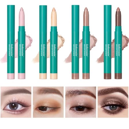 Øjenskyggestift, Vandfast Øjenlyser Highlighter Stift, Glitter Eyeliner Blyant (4 stk. sæt)