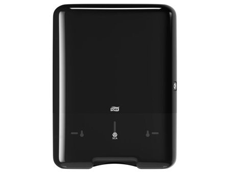 TORK Dispenser för pappershanddukar H3 Elevation Zigzag, vikta, plast, 33,3 cm bredd, svart - Lyreco - Städ och hygien - Toalettpapper och torkpapper 