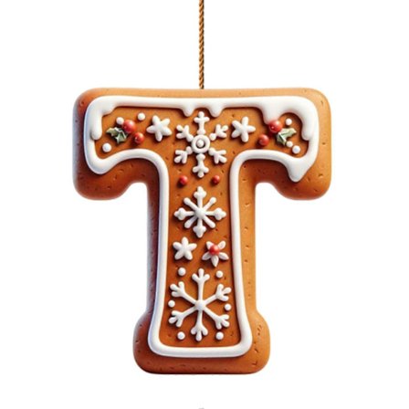 1/26 st Pepparkaksalfabet Ornament 26 Initial Bokstav Polkagris Hänge med Bärmönster Mini Monogram Julgranshängande Dekoration
