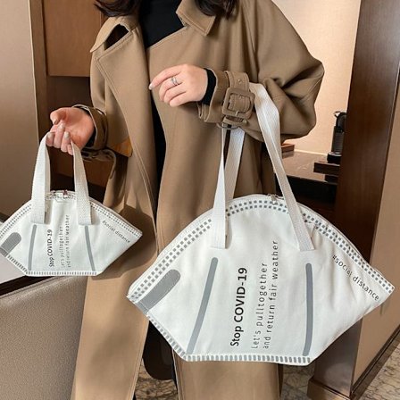 2 st Maskväska Dam Nya Axelväska Stor Kapacitet Bokstav