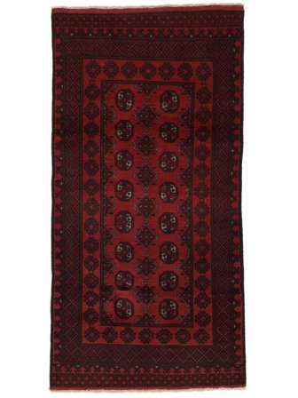 Afghan Fine Matta Orientalisk Svart/Mörkröd (Ull, Afghanistan)