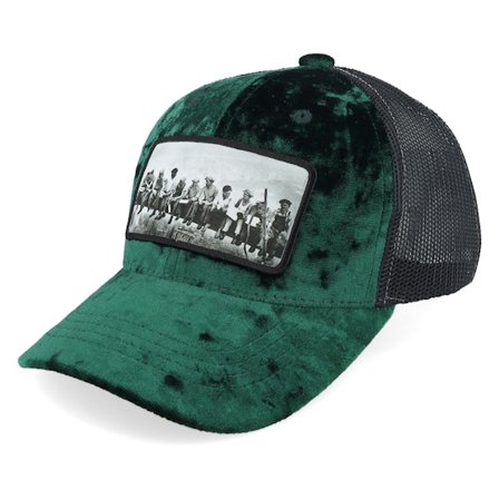 Calza Pennello - Grøn trucker Kasket - Kids Lunch Atop A Skyscraper Velvet Green/Black @ Hatstore