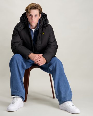 Lyle & Scott Ripstop Quilted Puffer Coat Musta Takit Pojat - Kids Brand Store