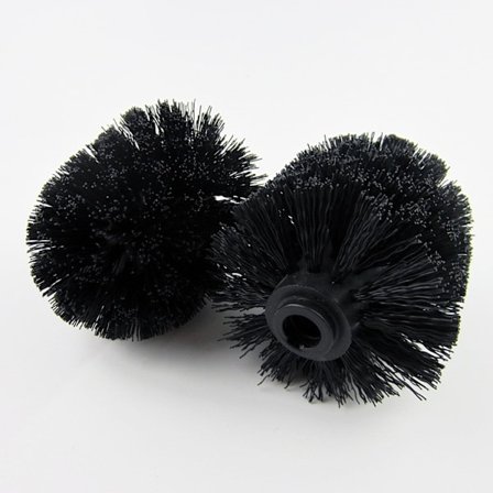 Toalettborsthuvuden 5-pack, lösa toalettborstar 10mm gänga, ersättningsborsthuvuden diameter 8 cm, svart