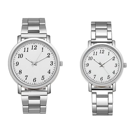 2 stk. Sølv Ure Par Wristwatch Moderne Ure Kreative Elsker Ure