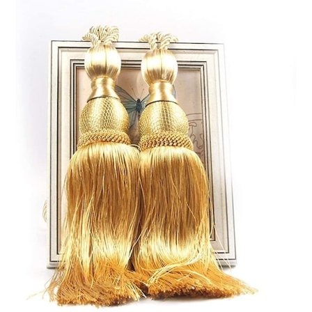 1 Par Dusker Gardinbånd Hjem Dekorativt Vindusgardin Ball Dusker Tau Holdbacks (gull)