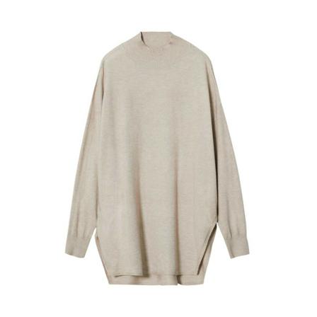 Mango Finstrikket sweater med opretstående krave Grå, Dame, Størrelse: 2XS
