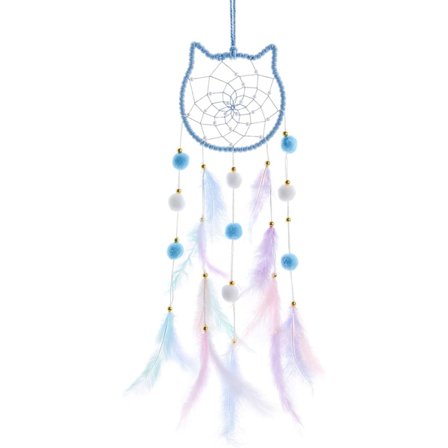 Drømmeknapper for barn - Veggdekorasjon med pomponger og fjær - Håndlaget drømmeknapper for baby - Barneromsinnredning - Veggdekorasjon for barnerom -