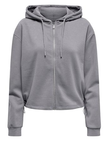 Onpblow Life Hood Fz Ls Short Brush Swt Sport Women Sport Clothing Sport Sweat-shirts & Hoodies Sport Hoodies Grey Only Play