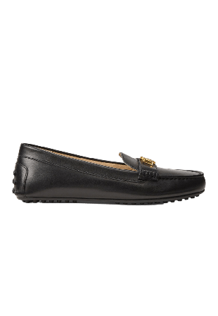 Lauren Ralph Barnsbury Leather Driver Loafers Dam Svart 39