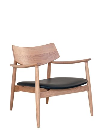 House Nordic Lova - Lounge Chair, Oak/Pu Cushion, Natural/Black - Beige - ONE SIZE