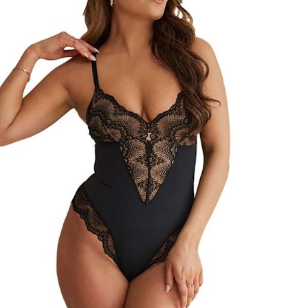 petsbody Dame hapewear V-halset Backless Camisole limmer Sort