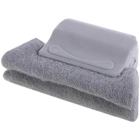 2-paknings vindus- og sporrengjøringssvamp med mykt ergonomisk grep - Perfekt for vinduer, dørspor, flisfuger, persienner, bil