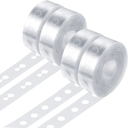 4 stk., 5 m enkelt og dobbelt hul ABS ballonguirlandebånd - enkelt hul*2 + dobbelt hul*2, ballongbånd til fest, bryllup, fødselsdag og påske