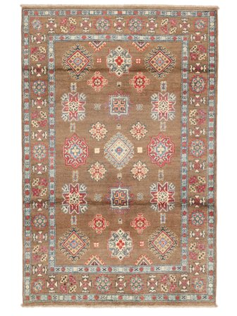 Oriental Kazak Fine Rug 114X180 Brown/Beige Wool, Afghanistan