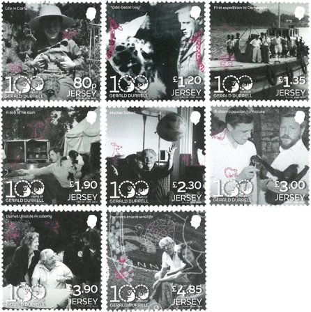 Jersey - Gerald Durrell 100 år - Postfrisk sæt 8v