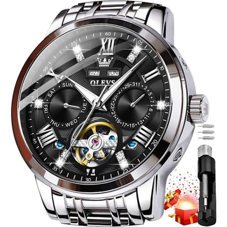 Herre automatisk ur Guld Luksus Diamant Kjole Selvoptrækkende Mekanisk Skelet Tourbillon Rustfrit Stål Armbåndsur