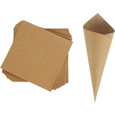 30 stk Kraftpapir Bryllupskonfetti Kjegler, Papirkjegler Rose Blomst