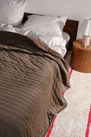 Jotex - Tagesdecke Aus Samt hellbraun - GURI - Kaufe Tagesdecken bei Jotex