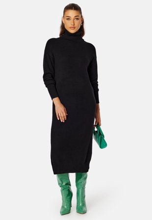 VILA-Rill Roll Neck L/S Midi Dress-L