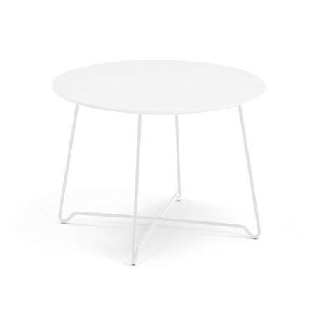 Soffbord, Ø700 mm, vit, vitt stativ