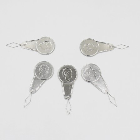 Set med 5 klassiska nålträdare för symaskin och hand, si