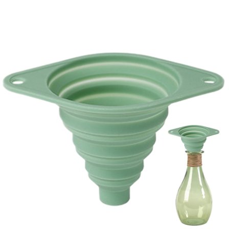 Silikone Tragt, Sammenklappelig Køkkentragt til Påfyldning af Flasker og Pulveroverførsel, Bred Mund Holdbart Design Foldbar for Nem Opbevaring