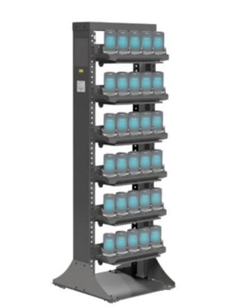 Zebra rack - enkeltside - for 6 multi-slot cradles - accommodate up to 30 devices