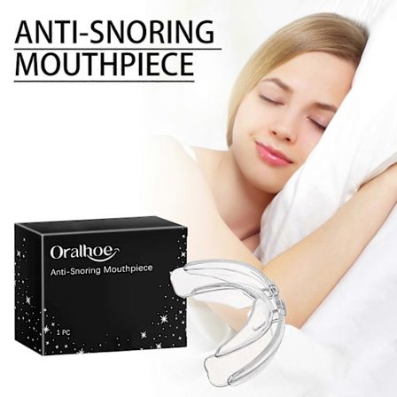 Anti-Snorken Mundstykke, Effektiv Snorken Stopper Bidskinne, Bidskinne Nat Mod Tandgnidning og Snorken, BPA-Fri