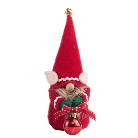 Joulukoriste Ruotsalainen Tonttu Rudolph Pehmolelu Lelufiguuri Tonttuasussa Kellolla Juhlajuhla Koriste