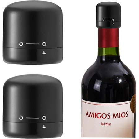 2 stk. Gjenlukkbar lufttett kork for musserende vin