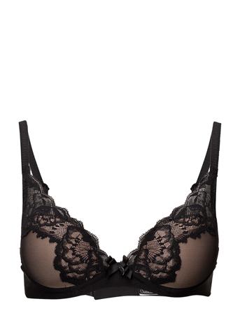 Orangerie Plunge T-Shirt Bra Lingerie Bras & Tops Plunge Bras Sort CHANTELLE