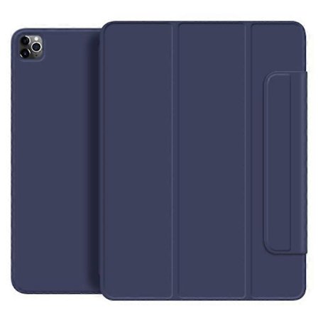 Etui til iPad Pro 13 (2024) PU Læder Tablet Beskyttelsescover Magnetisk Lås Stativ Blå