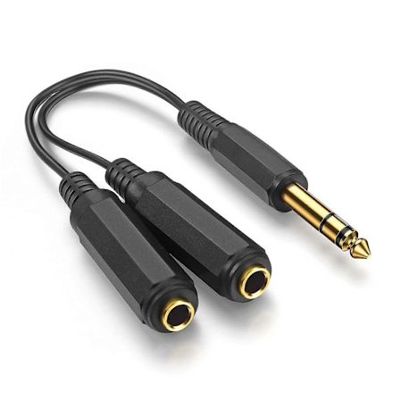 1/4 tum 6,35 mm splitterkabel, TRS Stereo hane till dubbel 6,35 mm 1/4 tum TRS Stereo hona Jack Quarter Y Splitterkabel Quarter Inch Splitter Cord