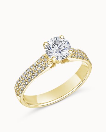 Sidestensring Fiona 18K Gultguld Naturlig Diamant 0.30 Carat - Forlovelsesringe hos Vanbruun