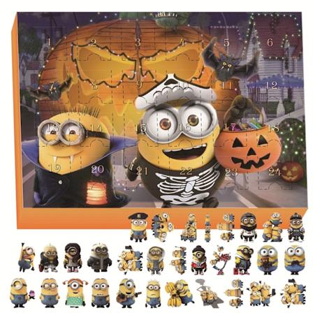 2024 Ny Minions Halloween Kalender Blind Box Julekalender 24 Tæl Surprise Boxes