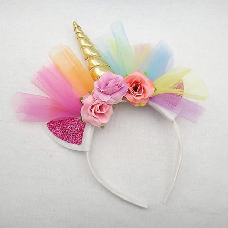 2X Halloween Julenisse Jul Gave Dekorasjon Unicorn Hodebånd Hårtilbehør Gold