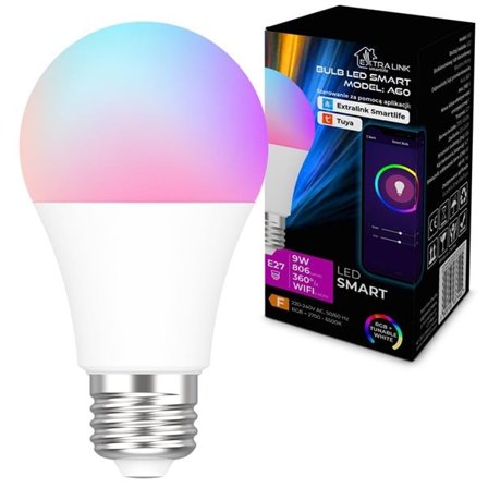 Extralink Smart Life LED-lampe E27 A60 - RGB - WiFi - 2700-6500K - 9W