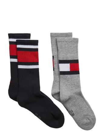 Th Kids Flag 2P Sockor Strumpor Grey Tommy Hilfiger