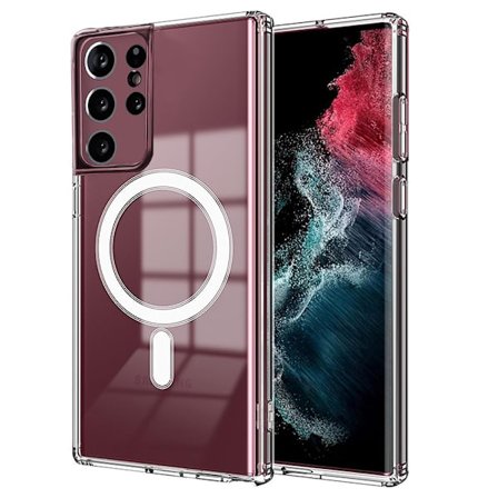 Magnetiskt trådlöst laddningsskal i PC-material för Galaxy S21 ultra