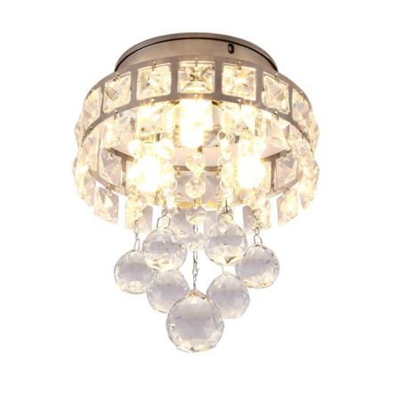 LED-loftslampe, stilfuld og moderne lille krystal-loftslampe, egnet til korridorer, trapper og stuer (trefarvet lampe)