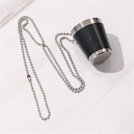 Pakke med 6 Shotglass Metall for Oppheng Shotglass Rustfritt Stål med Kjede Shotglass 30ml Shot Cup for Fester, B
