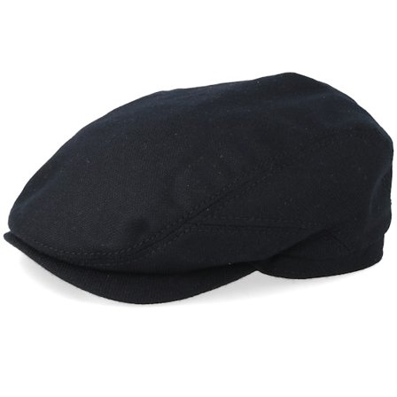Stetson - Schwarz Flatcap Cap - Driver Cap Virgin Wool/Casmere Black Flat Cap @ Hatstore