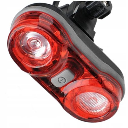 JY-596 cykelbaglygte, batteridrevet, 2x0,5W, 17 lumen