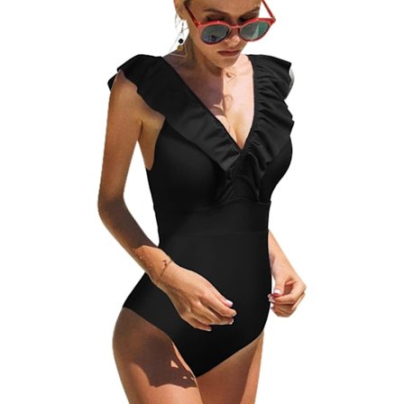 Dametøj Enkeltdelt Badetøj Sæt Sexy V-hals Slankende Sexy Pr,ZQKLA