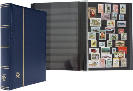 PREMIUM insticksbok - A4 - 64 sorte sider - Blå - Leuchtturm