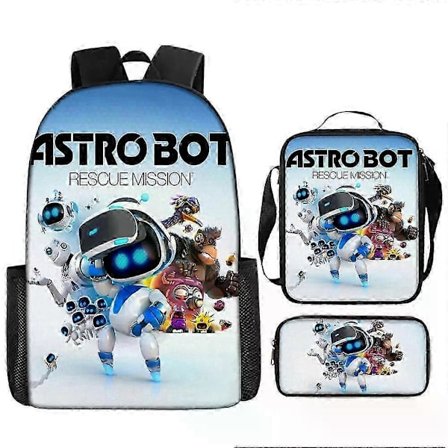 Astro Bot Ryggsekk for Skolen, Robot-Tema Studentveske med Pennal